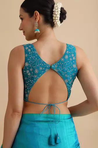 Rama embroidered silk blouse
