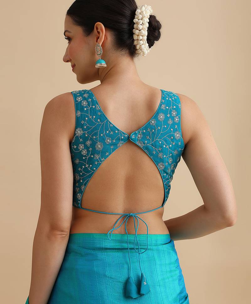Rama embroidered silk blouse
