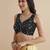 Black embroidered silk blouse