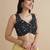 Black embroidered silk blouse
