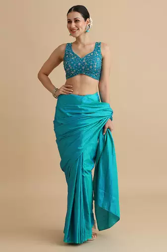 Rama embroidered silk blouse