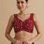 Dark red embroidered silk blouse