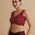 Dark red embroidered silk blouse