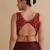 Dark red embroidered silk blouse