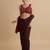 Dark red embroidered silk blouse