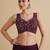 Maroon embroidered silk blouse