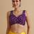Purpleembroidered silk blouse