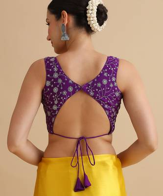 Purpleembroidered silk blouse 3