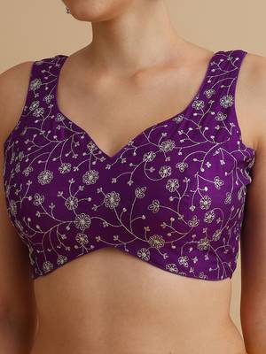 Purpleembroidered silk blouse 4