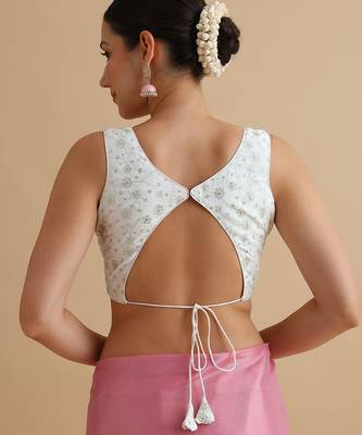 White embroidered silk blouse 3