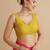 Yellow embroidered silk blouse