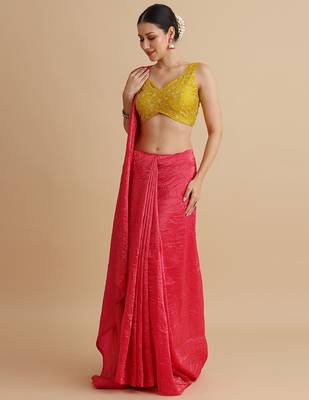 Yellow embroidered silk blouse 5