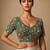 Green heavy embroidered designer blouse