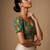 Green heavy embroidered designer blouse