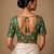 Green heavy embroidered designer blouse