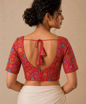 Pink heavy embroidered designer blouse 3