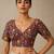 Purple heavy embroidered designer blouse