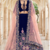 NAVY BLUE VELVET PARTY WEAR EMBROIDERY LEHENGA CHOLI