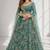 TURQUOISE  SEQUINS & EMBROIDERED NET FESTIVAL LEHENGA CHOLI SET FOR WOMEN'S