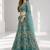 TURQUOISE  SEQUINS & EMBROIDERED NET FESTIVAL LEHENGA CHOLI SET FOR WOMEN'S