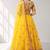 YELLOW  SEQUINS & EMBROIDERED NET FESTIVAL LEHENGA CHOLI SET FOR WOMEN'S