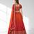 ORANGE SEQUINS & EMBROIDERED CHINNON FESTIVAL LEHENGA CHOLI SET FOR WOMEN'S