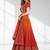 ORANGE SEQUINS & EMBROIDERED CHINNON FESTIVAL LEHENGA CHOLI SET FOR WOMEN'S
