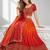 ORANGE SEQUINS & EMBROIDERED CHINNON FESTIVAL LEHENGA CHOLI SET FOR WOMEN'S