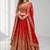 RED  SEQUINS & EMBROIDERED NET FESTIVAL LEHENGA CHOLI SET FOR WOMEN'S
