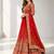 RED  SEQUINS & EMBROIDERED NET FESTIVAL LEHENGA CHOLI SET FOR WOMEN'S