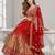 RED  SEQUINS & EMBROIDERED NET FESTIVAL LEHENGA CHOLI SET FOR WOMEN'S