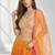 ORANGE  SEQUINS & EMBROIDERED VELVET FESTIVAL LEHENGA CHOLI SET FOR WOMEN'S