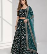 RAMA  SEQUINS & EMBROIDERED VELVET FESTIVAL LEHENGA CHOLI SET FOR WOMEN'S