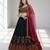 GREEN  SEQUINS & THREADE EMBROIDERED GEORGETTE FESTIVAL LEHENGA CHOLI SET FOR WOMEN'S