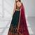 GREEN  SEQUINS & THREADE EMBROIDERED GEORGETTE FESTIVAL LEHENGA CHOLI SET FOR WOMEN'S