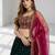 GREEN  SEQUINS & THREADE EMBROIDERED GEORGETTE FESTIVAL LEHENGA CHOLI SET FOR WOMEN'S