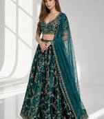 RAMA  SEQUINS & EMBROIDERED VELVET FESTIVAL LEHENGA CHOLI SET FOR WOMEN'S