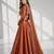 Rust coral sequins zari embroidered lehenga set choli