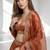 Rust coral sequins zari embroidered lehenga set choli