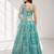 SKY BLUE SEQUINS & EMBROIDERED NET FESTIVAL LEHENGA CHOLI SET FOR WOMEN'S