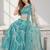 SKY BLUE SEQUINS & EMBROIDERED NET FESTIVAL LEHENGA CHOLI SET FOR WOMEN'S