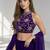 PURPLE SEQUINS & EMBROIDERED VELVET FESTIVAL LEHENGA CHOLI SET FOR WOMEN'S