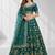 GREEN SEQUINS & EMBROIDERED ART SILK FESTIVAL LEHENGA CHOLI SET FOR WOMEN'S