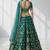 GREEN SEQUINS & EMBROIDERED ART SILK FESTIVAL LEHENGA CHOLI SET FOR WOMEN'S