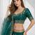 GREEN SEQUINS & EMBROIDERED ART SILK FESTIVAL LEHENGA CHOLI SET FOR WOMEN'S