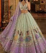 Light Green Navratri Lehenga Choli With Dupatta