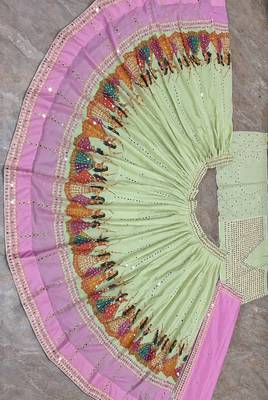 Light Green Navratri Lehenga Choli With Dupatta 2