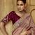 Brown Silk Blend Embroidery Sequence Work Saree with Unstitched Blouse Piece 