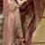 Brown Silk Blend Embroidery Sequence Work Saree with Unstitched Blouse Piece 