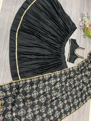 Black Navratri Mirror Work Lehenga Choli With Dupatta 2